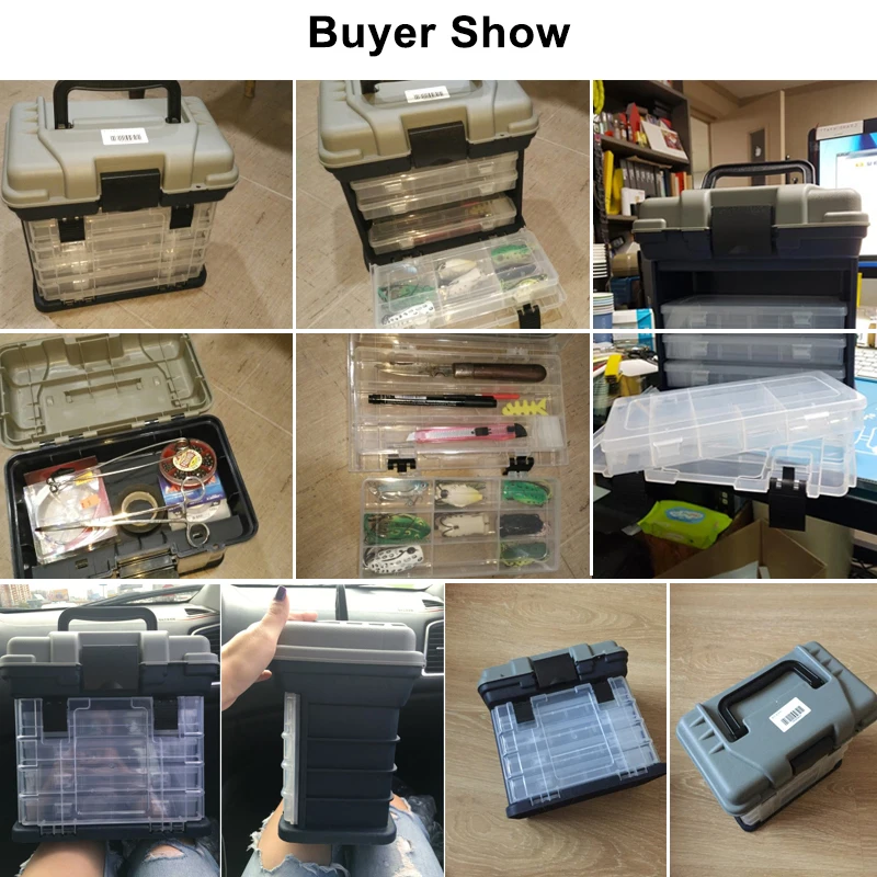 

27*17*26cm 5 Layer PP+ABS Big Fishing Tackle Box High Quality Plastic Handle Fishing Box Carp Fishing Tools Fishing Accessories