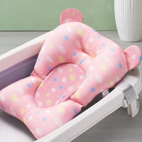 portable baby bathtub pad non slip bath tub shower seat mat newborn safety security bath support cushion foldable bath pillow