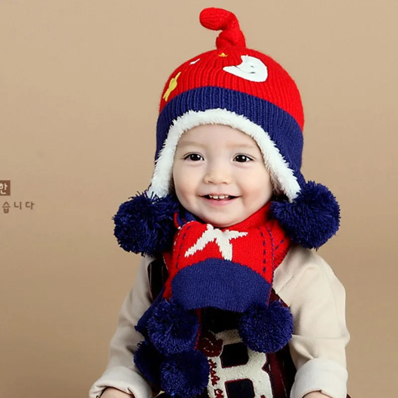 Осенне-зимний детский костюм с шапкой для детей от 6 месяцев до 3 лет вязаная шапка