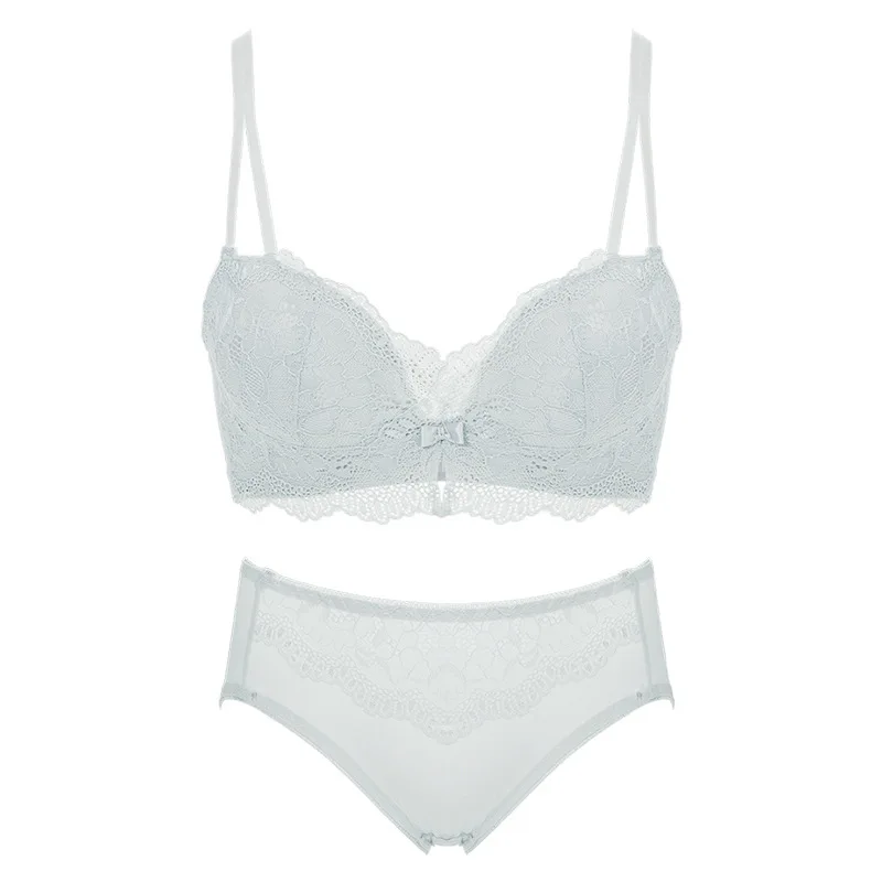 

Thin Cup Unlined Wire Free Comfortable Breathable Women Lace Underwear Seamless Push Up Bra Heighten Side Small Chest Brassiere