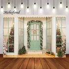 Зеленая Рождественская дверь Mehofond, фотография, семейный портрет счастливой рождественской вечеринки, фотостудия, реквизит