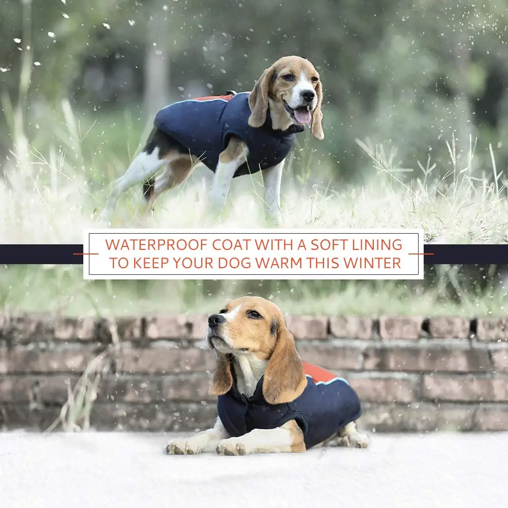Теплая зимняя куртка для собак малого и среднего размера водонепроницаемая