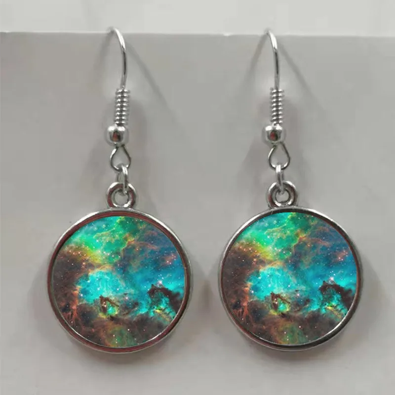 Женские серьги-небула из астрономического стекла