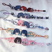handmade demon slayer anime cosplay props embroidery bracelet wristlet kimetsu no yaiba wristband tanjirou kamado charm gift