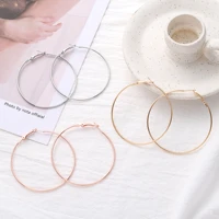 2020 fashion punk women hoop earrings party bar 6cm big circle earrings three color plated for women ladies jewelry accessory