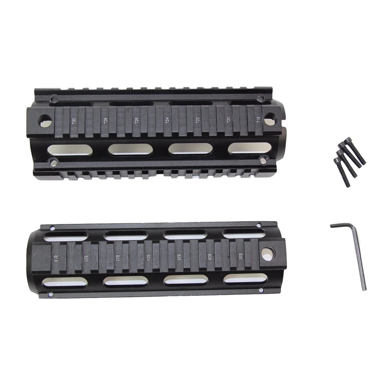 Охотничьи аксессуары 6,7 дюймов Quad Rail Handguard тактический страйкбол винтовка шестерни карабин Пикатинни Вивер установленный рельс для AR-15 M4