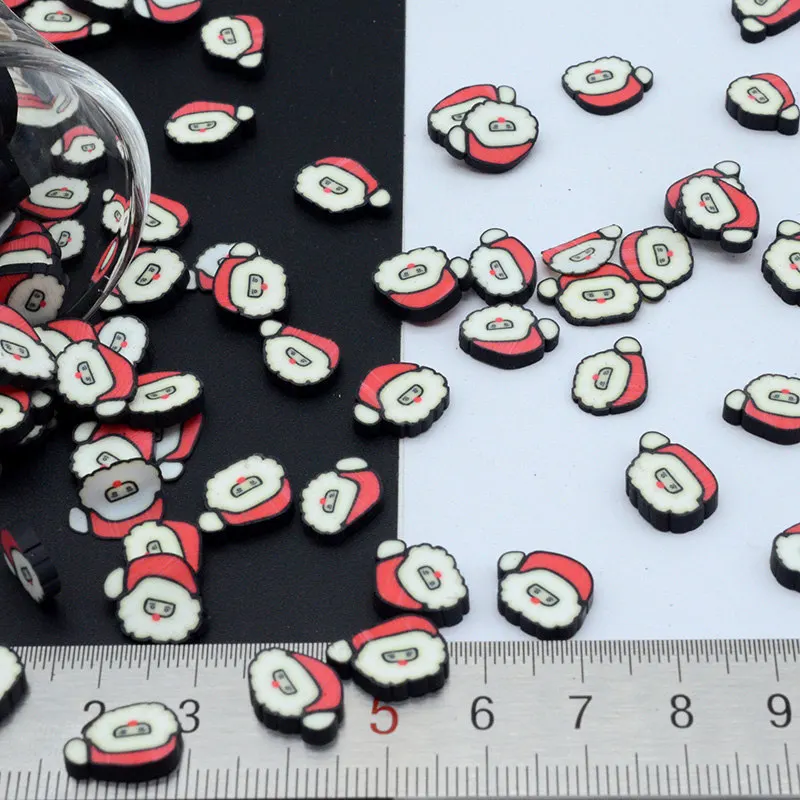 10mm 100g design1 100 г/лот Полимерная глина для изготовления игрушек Рождественский Санта посыпает милое конфетти для рукоделия, сделай сам конфетти - Цвет: 10mm 100g design1