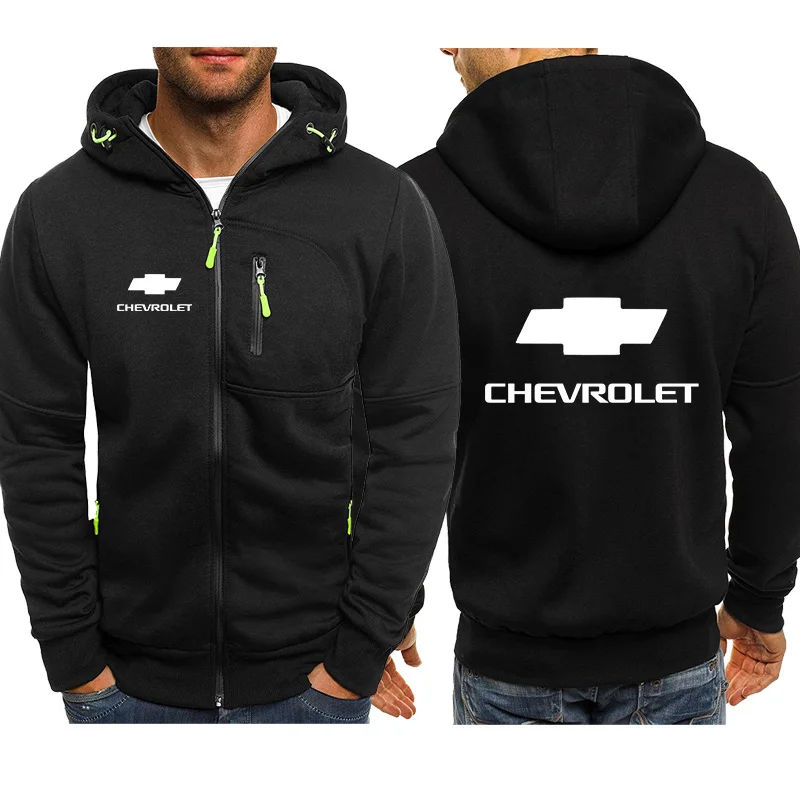 Мужские толстовки с капюшоном логотипом Chevrolet повседневные и длинным рукавом в