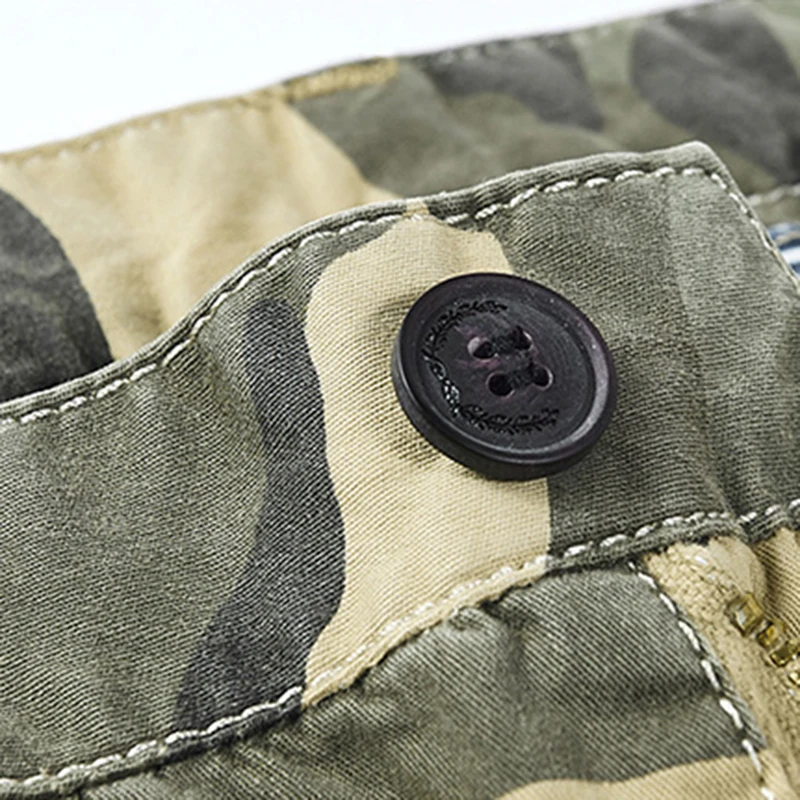 

iSurvivor 2021 Men Camouflage Summer Cargo Shorts Male Casual Fashion Slim Fit Large Size Knee Length Cotton Beach Shorts men