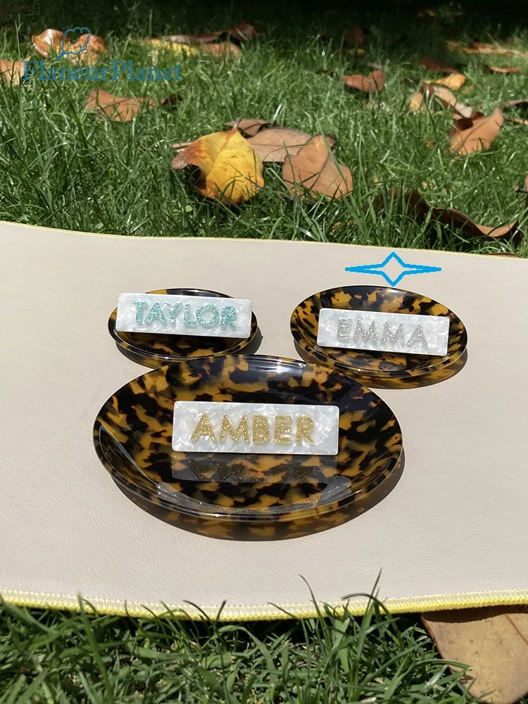 

FlaneurPlanet Acetate Jewelry Dish Ring Tray For Wedding Birthday Gift