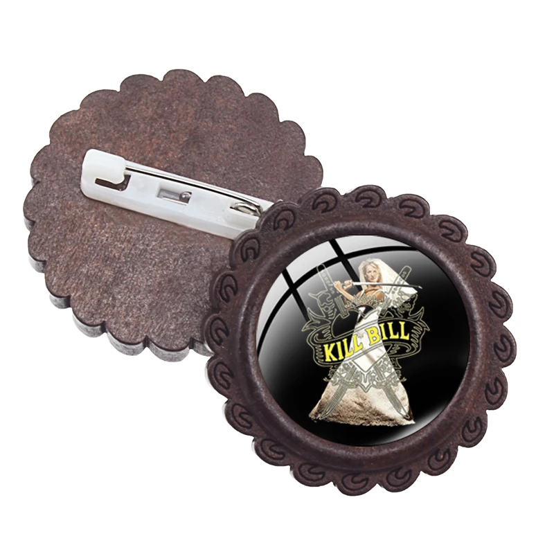 В стиле ретро из фильме Убить Билла дерево брошь на застежке крутые ума Турман