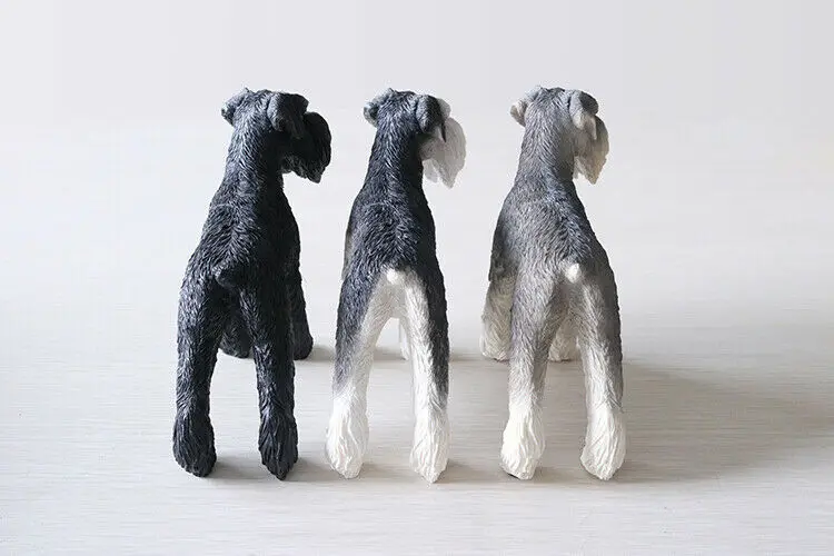 JJM миниатюрная шнауцер собака фигурка для домашних животных модель животного