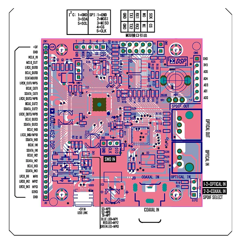 Nvarcher ADAU1452_DSP Development Board Learning DSP With CODEC | Электроника