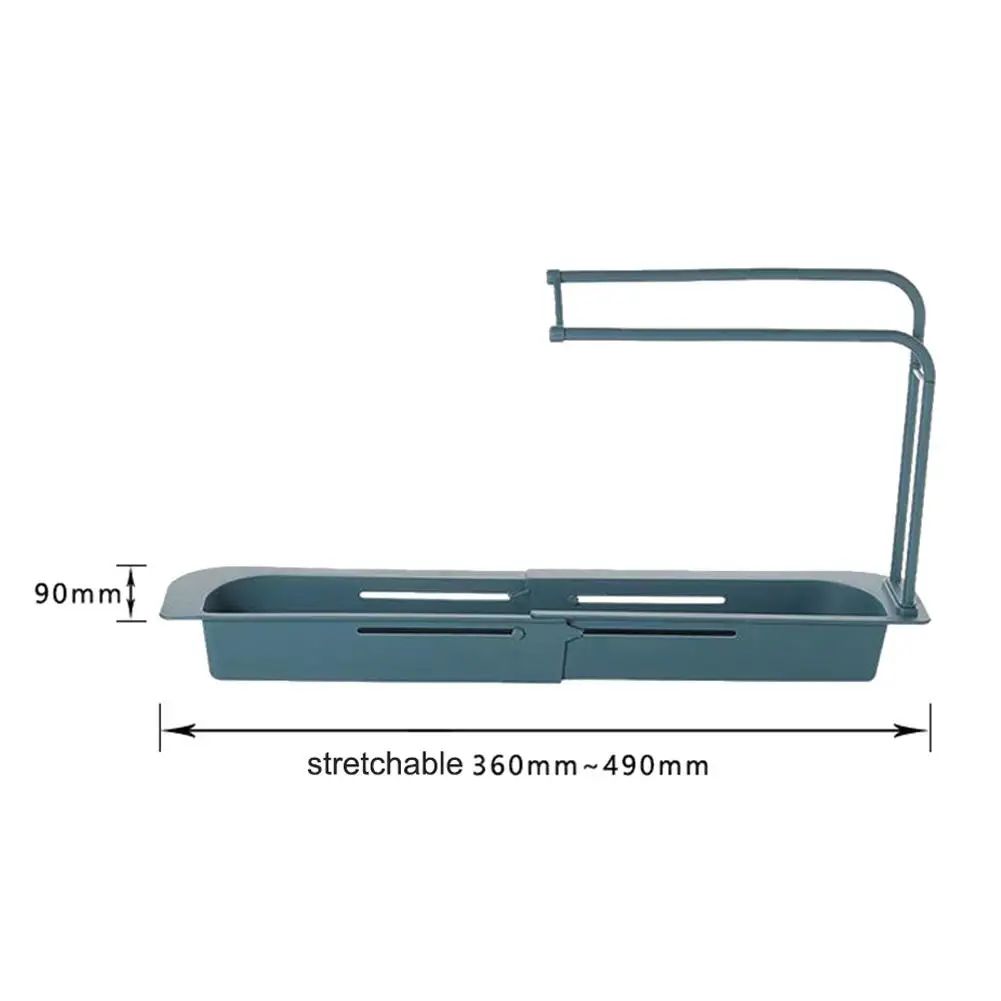 

Telescopic Sink Rack Holder Expandable Storage Drain Basket Sink Holder Adjustment Rack Sponge Holder For Home Kitchen Storage