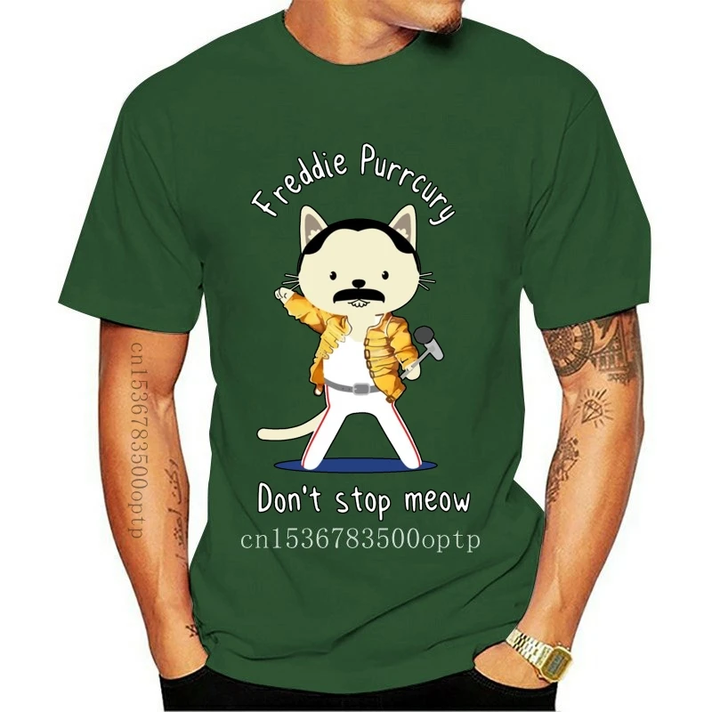 

Новая мужская футболка Don't Stop Meow! Симпатичная желтая куртка Freddie Cat в стиле унисекс, женская футболка, футболки, Топ