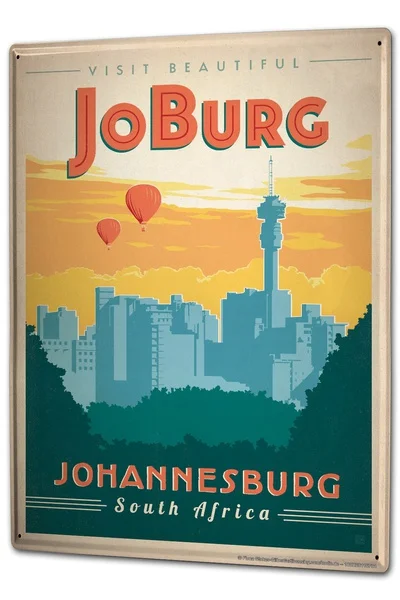 

Оловянный знак в стиле ретро, арт-метропол Йоханнесбург, Южная Африка