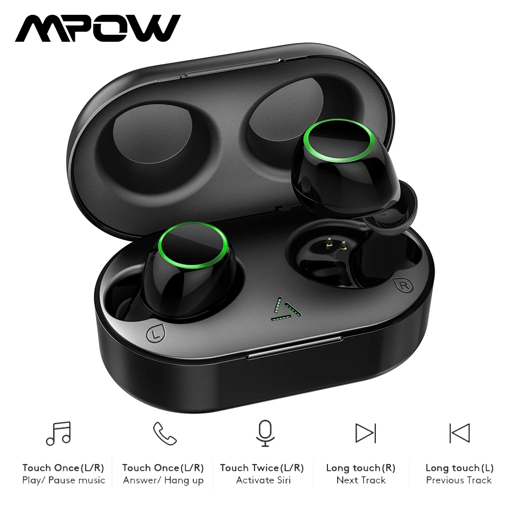 Mpow T6 Беспроводные наушники с уникальным сенсорным управлением Bluetooth 5 0 21H Playtime 3D