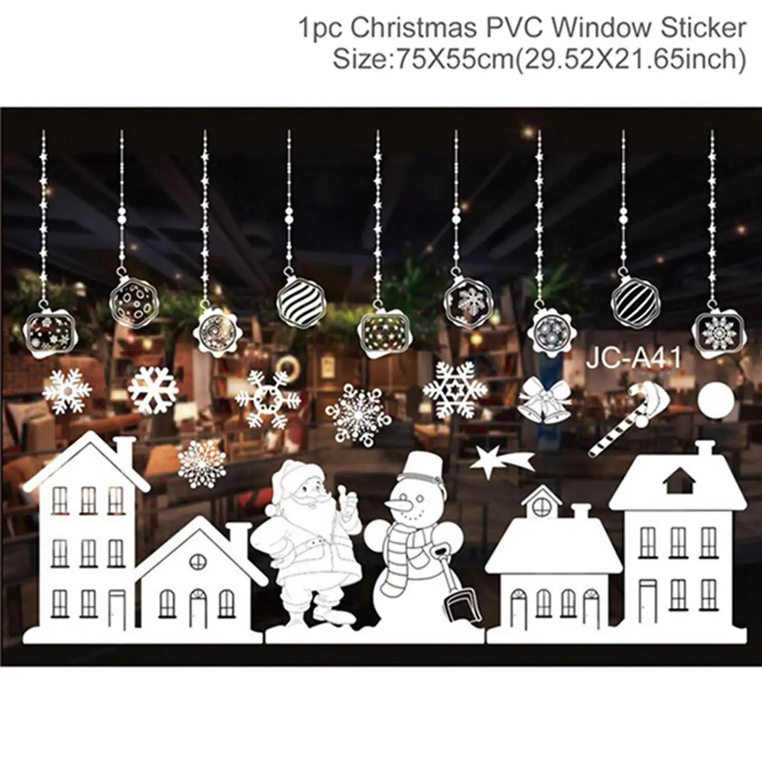 Window Sticker M Рождественская гирлянда, наклейки на окна, настенные рождественские украшения для дома, Рождественский Декор, Санта Клаус, счастливый год - Цвет: Window Sticker M