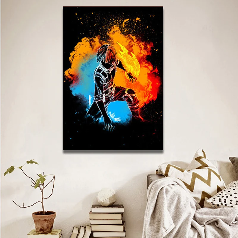

Todoroki Shouto My Hero Academia Canvas Wall Art Decoration prints for living Kid Children room Home bedroom decor Painting