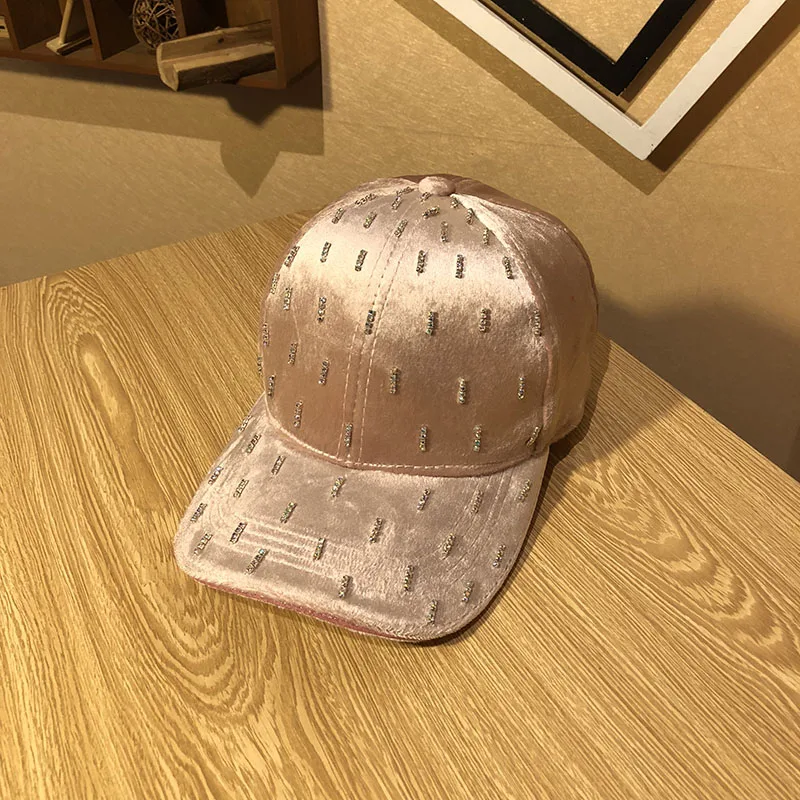 Стразы в форме капли воды бейсбольная шапка из норкового волоса с кристаллами