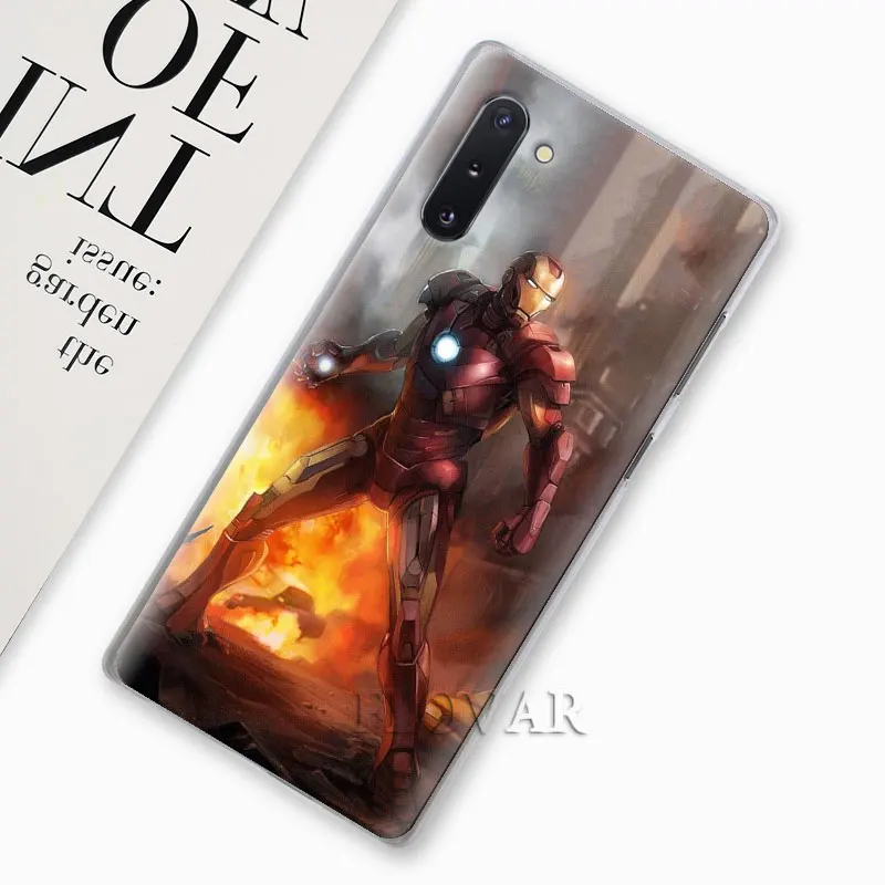 Marvel Железный человек завершающей чехол для samsung Galaxy Note 10 плюс 8 9 S10 S9 плюс S10e A30 A40 A50 A70 жесткий чехол