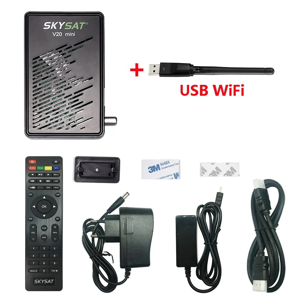 V20 mini WiFi H265 спутниковый приемник DVBS2 SKYSAT V20 мини cccamd Newcamd RJ45 Powervu Youtube Xtream m3u IPTV декодер PK GTmedia V8 Nova - Цвет: V20 mini WiFi