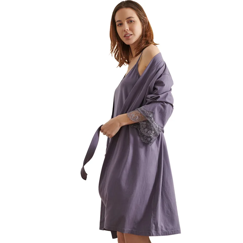 

Pajamas Women Thin Short Sleeved Nightgown Two-piece Condole Belt Nightgown Ropa De Mujer Pyjama Femme Nuisette Femme
