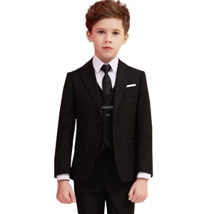 Boys Black 007 Wedding Suit Kids Formal Blazer Clothing Set Gentleman Children Day Graduation Chorus in USA (United States)