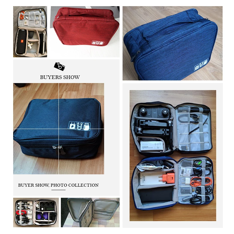 

Portable Large Capacity Waterproof USB Digital Storage Bags Gadgets Charger Headphones Battery Travel Organizer Zipper Bag