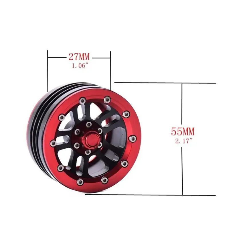 

4pcs/set 1.9 Inches Metal Beadlock Wheel Rim for TRX4 SCX10 D90 TF2 CC01 1/10 Universal RC Crawler Car Accessories
