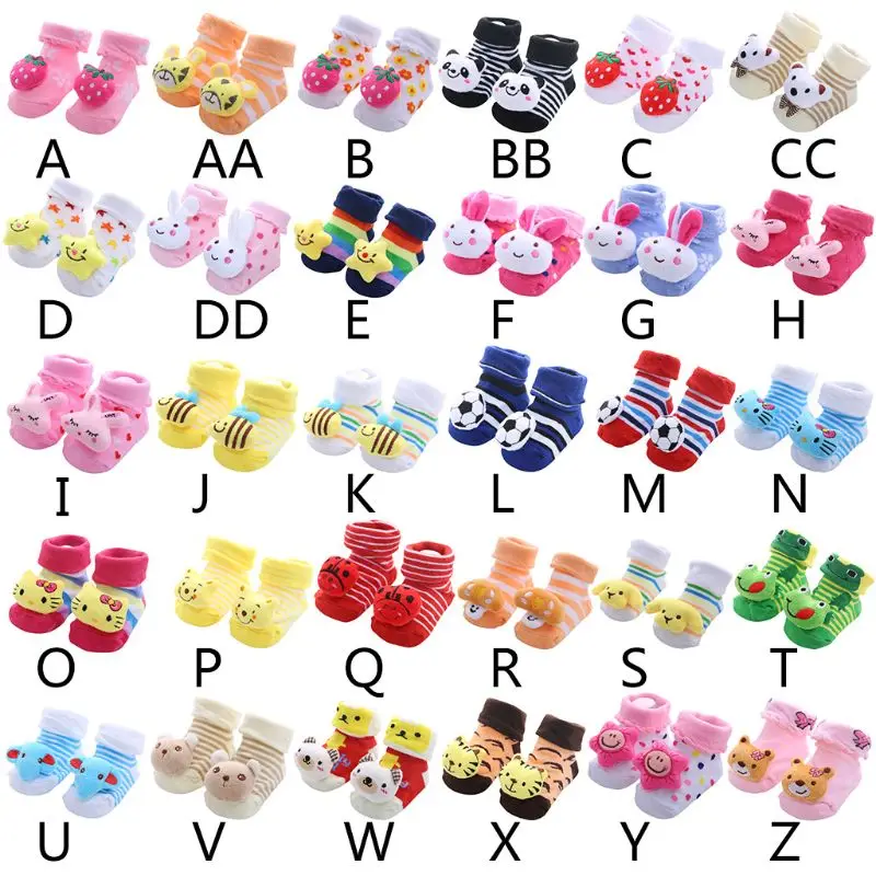 Носки-Тапочки хлопковые с нескользящей подошвой для новорожденных 0-12 м |