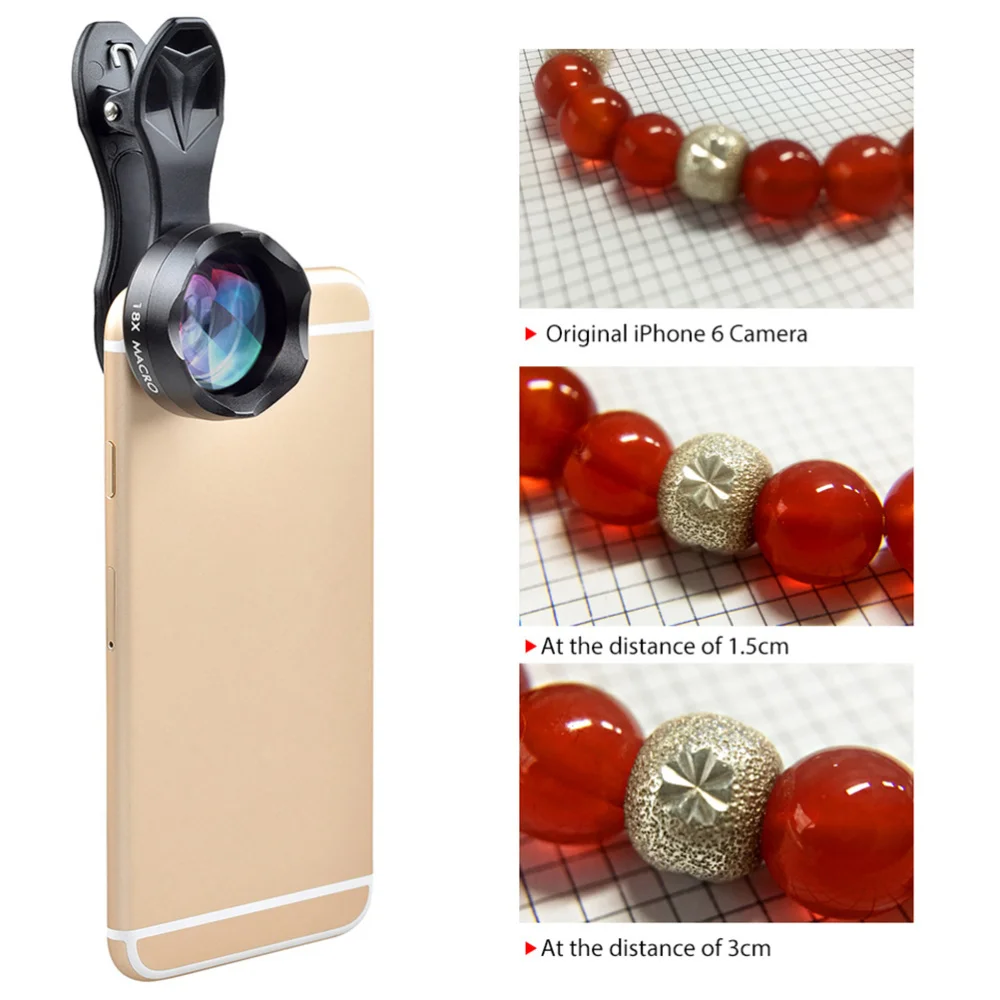18X макрообъектив телескопа для телефона ювелирные изделия насекомые
