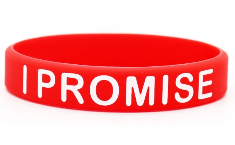 

I Promise Inspirational Silicone Rubber Bracelet Elastic Band Bracelet Gift