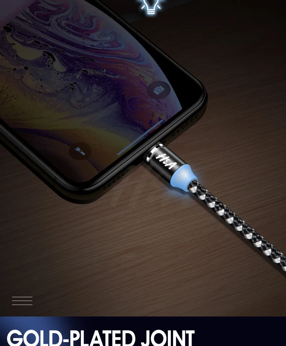 Магнитный usb-кабель H& A для быстрой зарядки, кабель USB типа C, Магнитный зарядный кабель Micro usb для зарядки и передачи данных, кабель USB для мобильного телефона