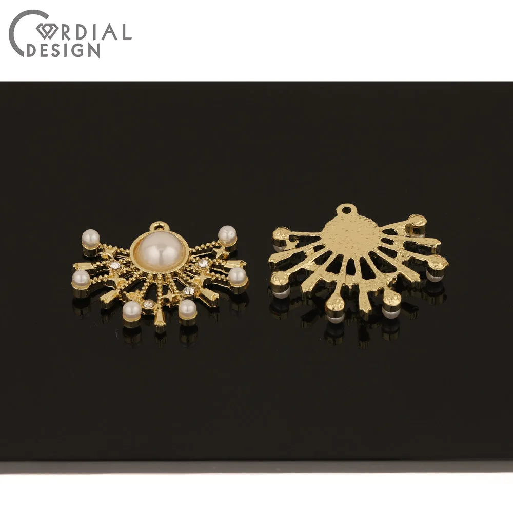 

Cordial Design 50Pcs 23*28MM Jewelry Accessories/Rhinestone Pendant/DIY/Flower Shape/Imitation Pearl/Jewelry Findings Components