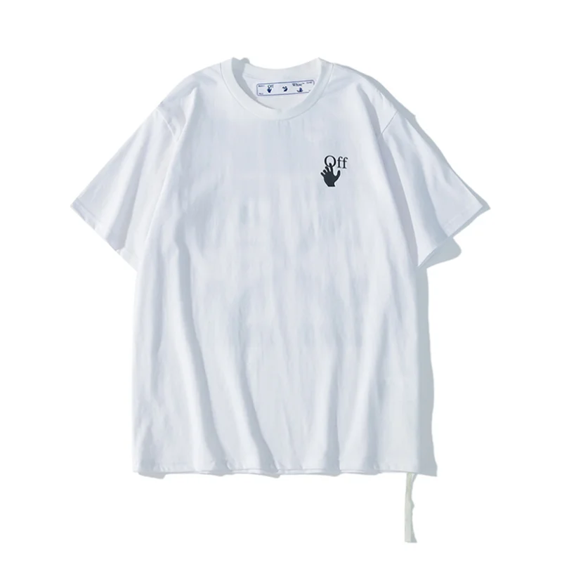 

off white Solid summer streetwear Arrow Trend Hip Hop Cotton Short Sleeve T-Shirt Men's Summer Wholesale t shirt Femme 20ss