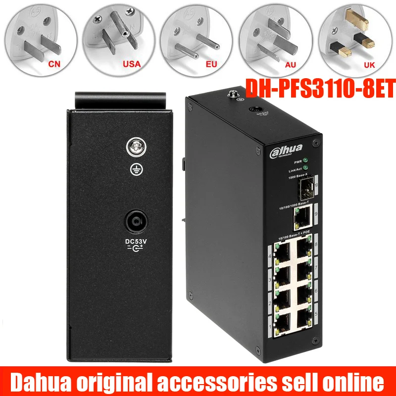 

dahua DH-PFS3110-8P-96 Unmanaged Two-layer industrial PoE switch Support IEEE802.3af, IEEE802.3at standard PFS3110-8P-96