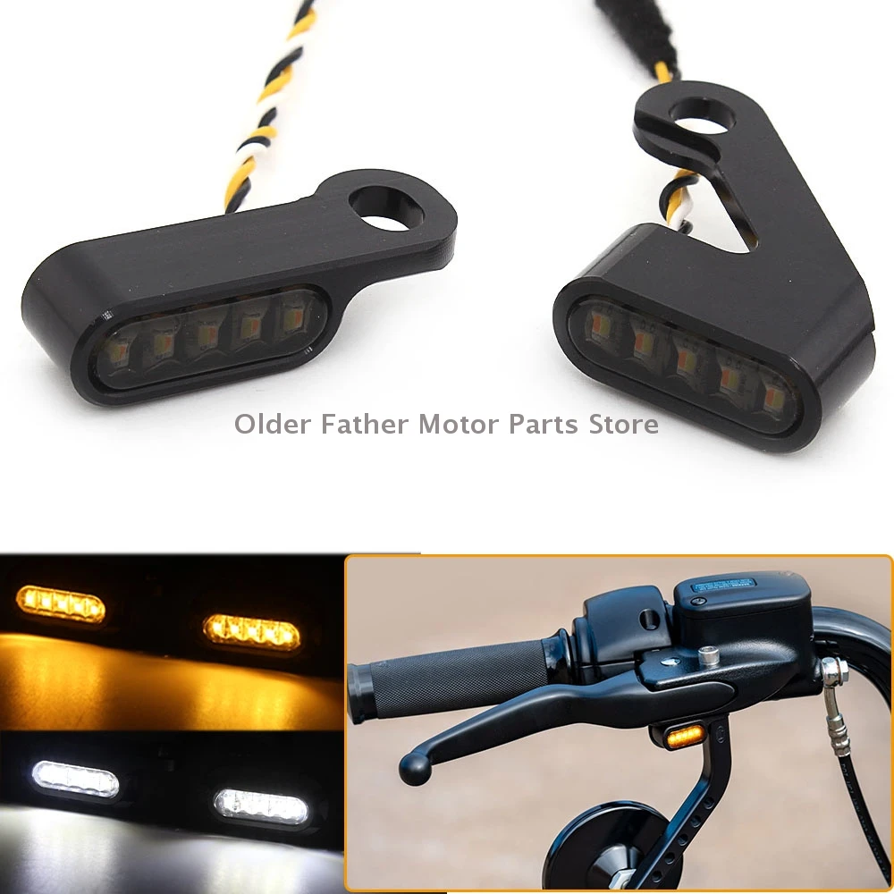

Black Motorcycle Mini LED handles Running blinker light Handlebars Turn Signal Lights For Harley Sportster XL 2004-2021 Model