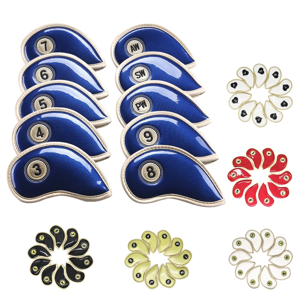 10 шт. Гольф клуб Железный шлем крышки головки PU Водонепроницаемый протектор