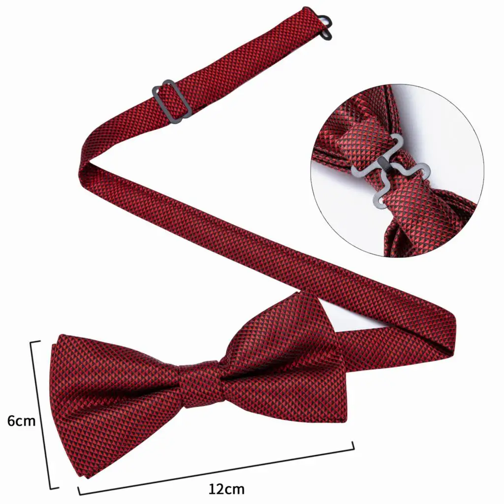 Красный однотонный Шелковый галстук бабочка для мужчин классический свадебный
