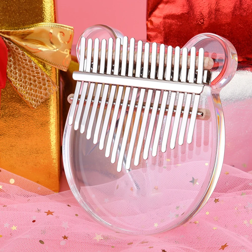 17 клавиш Kalimba акриловый Прозрачный большой палец пианино Mbira Sanza с тюнером молоток
