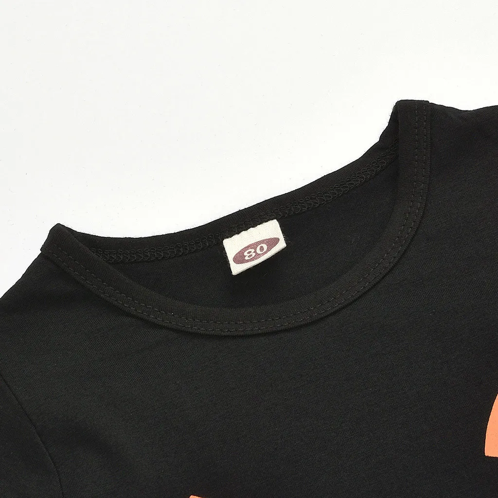 Для новорожденных детские юбки и топы с коротким рукавом принтом на Хэллоуин