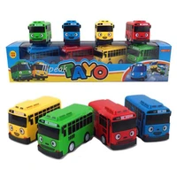 hot 4pcset anime tayo the little bus educational toy cartoon mini plastic pull back bus car model toy for kids christmas gifts