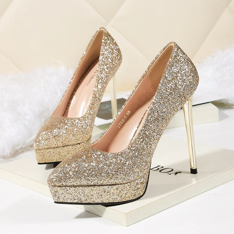 2019 женские блестящие туфли лодочки на очень высоком каблуке 12 5 см Escarpins пикантные