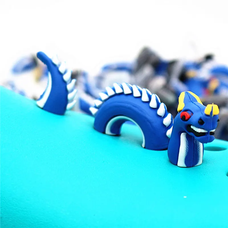 3Pcs a Set Shoe Decorations Novelty PVC 3D Dragon Style Garden Shoes Accessories Croc Charm Ornaments Kids Gift 3D-L03 Dracarys