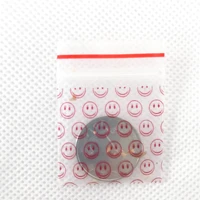 1 pack 100pcstobacco bag cartoon red smile pattern tobacco bag sealed bag storage bag transparent with tobacco accessories