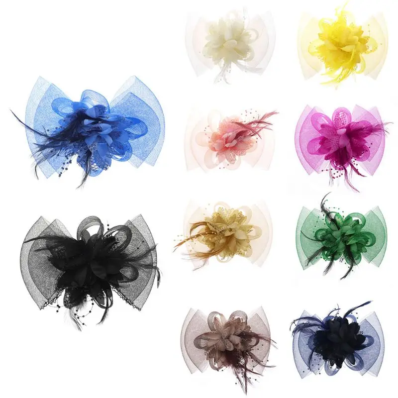 Женская Вуалетка перо заколка для волос невесты свадебный головной убор большая