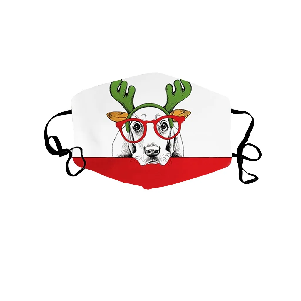 Унисекс с рождественским рисунком в виде маска на лицо рождественском стиле