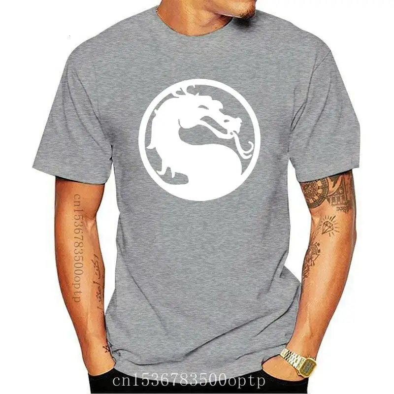 

New 2021 Mortal Kombat Logo Tournament Movie Liu Kang MenS Black T-Shirt Size S-3Xl Custom Printed Tee Shirt