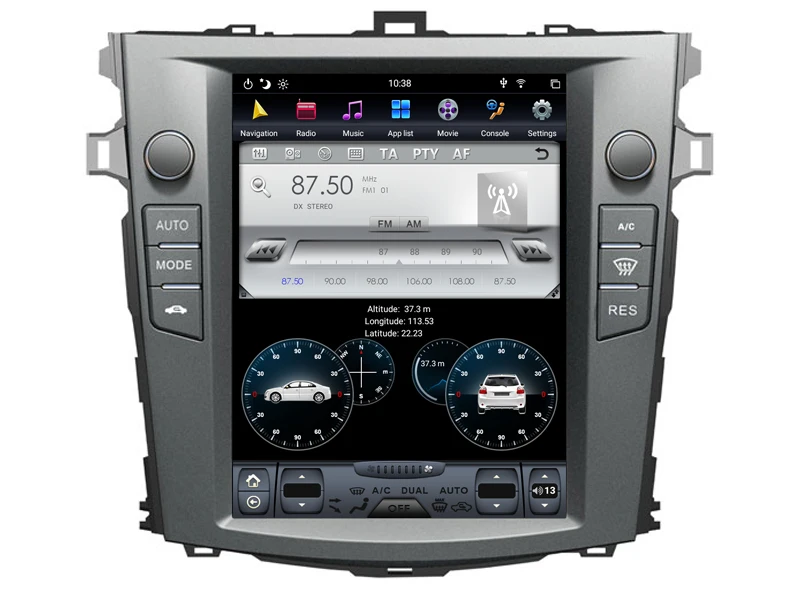 Умный автомобильный Android вертикальный экран для Toyota COROLLA 1024*768 с высоким